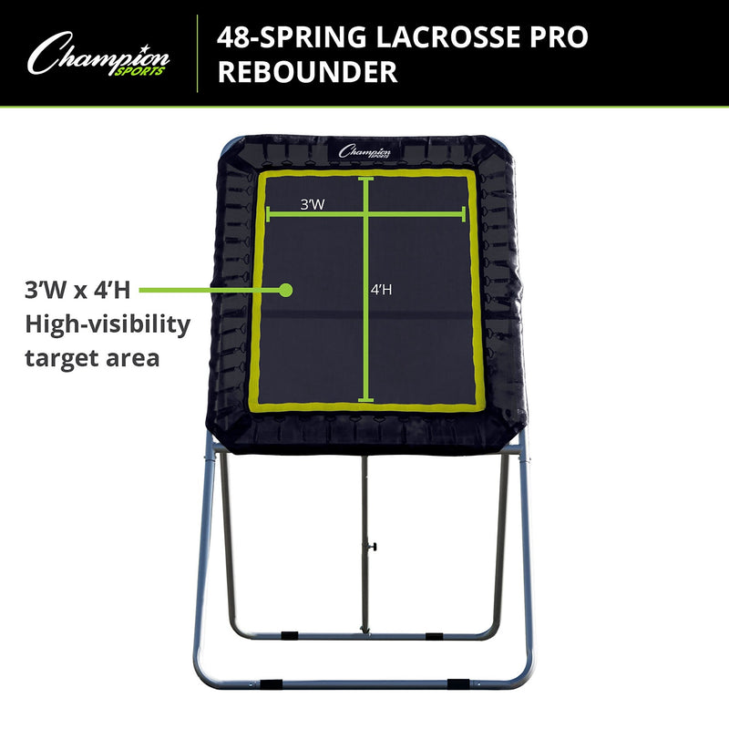Champion Sports Deluxe Steel Lacrosse Ball Rebounder, Black (CHSLBT43)