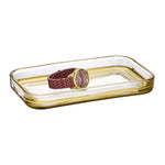 mDesign Glass Accessory Tray, Clear/Soft Brass (26040)