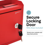 AdirOffice Steel Multipurpose Drop Box Interoffice Mailbox, Medium, Red (631-02-RED-PKG)