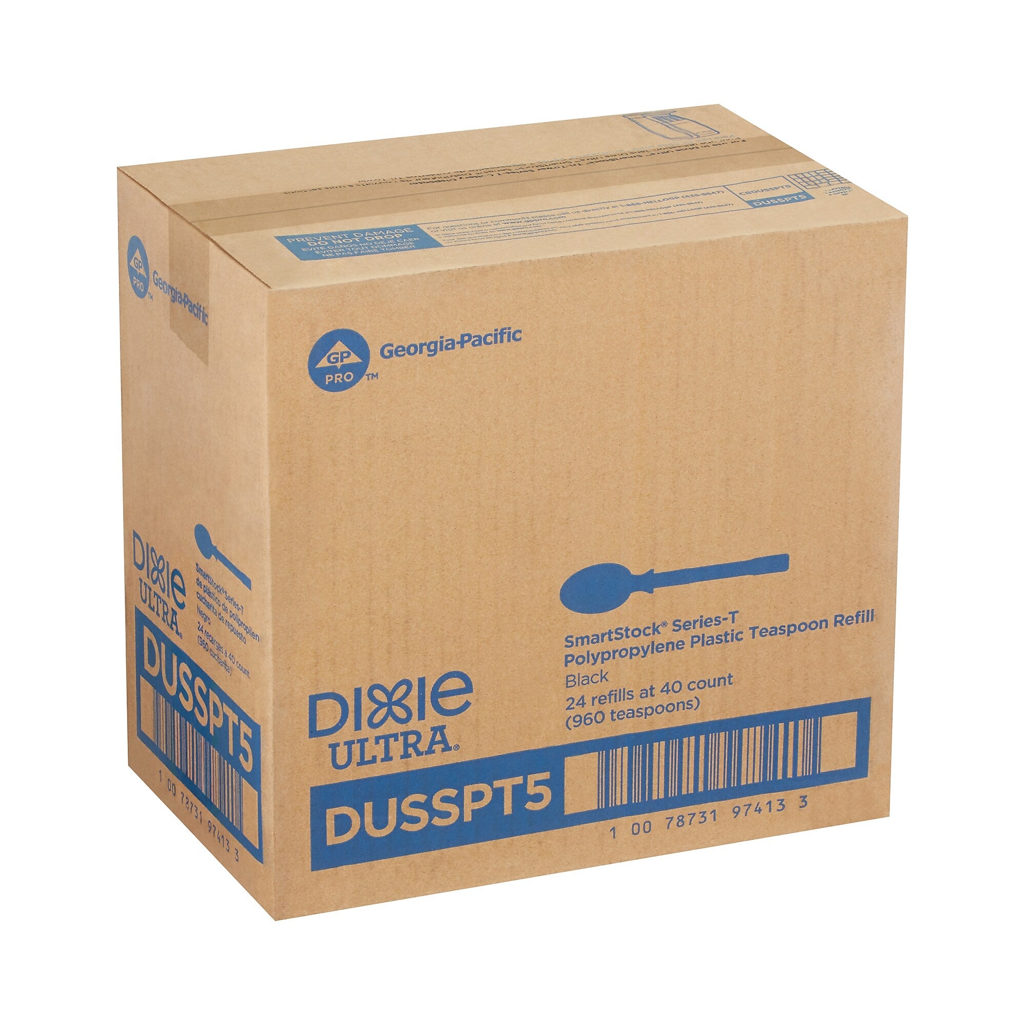 Dixie Ultra SmartStock Series-T Polypropylene Tea Spoon Set, Black, 960/Carton (DUSSPT5)