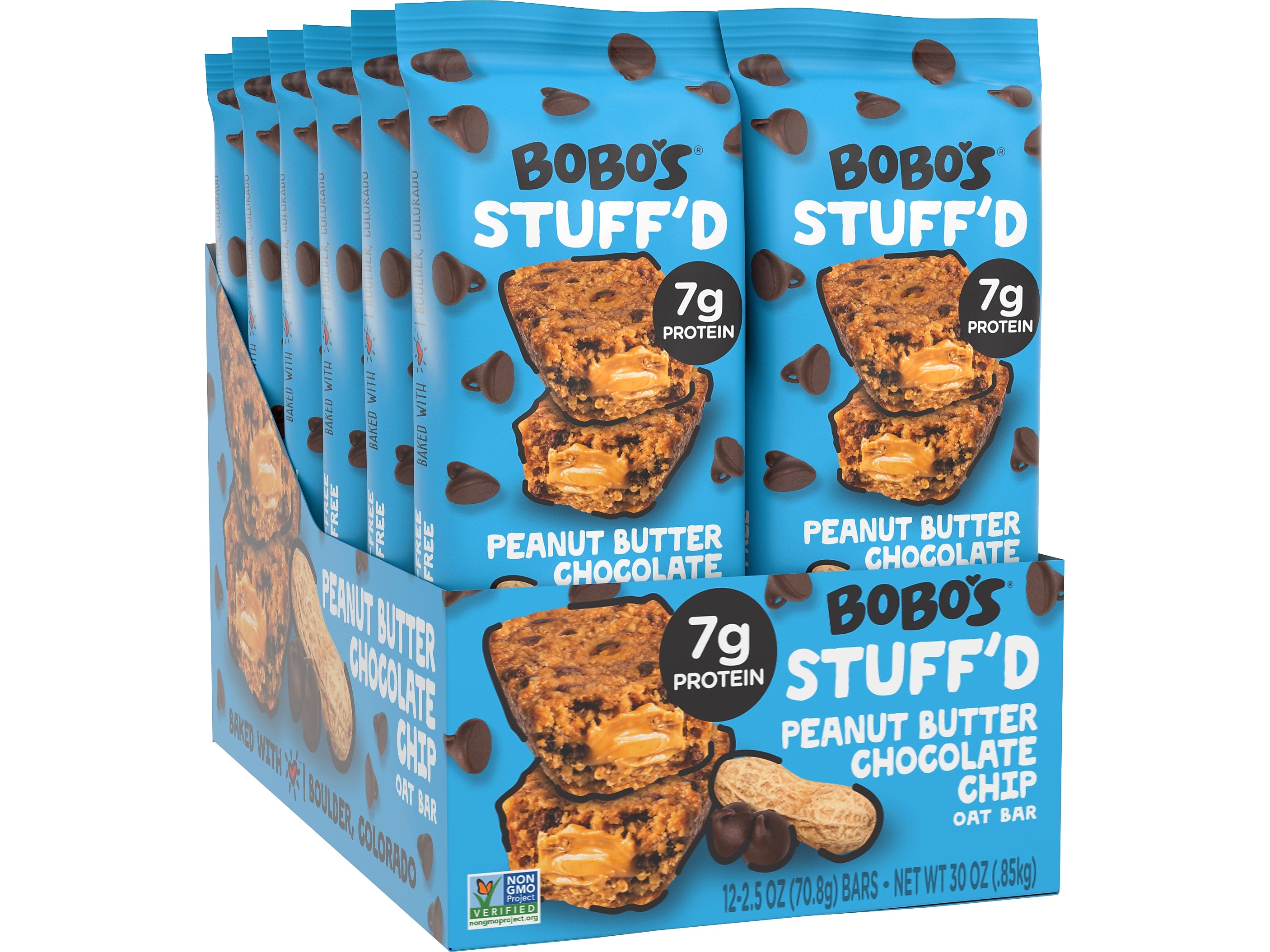 Bobo's Stuff'd Gluten-Free Peanut Butter & Chocolate Chip Oat Bar, 2.5 oz., Dozen (131-D)