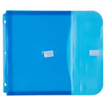 JAM Paper Plastic Binder Pocket, 3-Hole Punched, Blue, 3/Pack (218VB1BUX3)