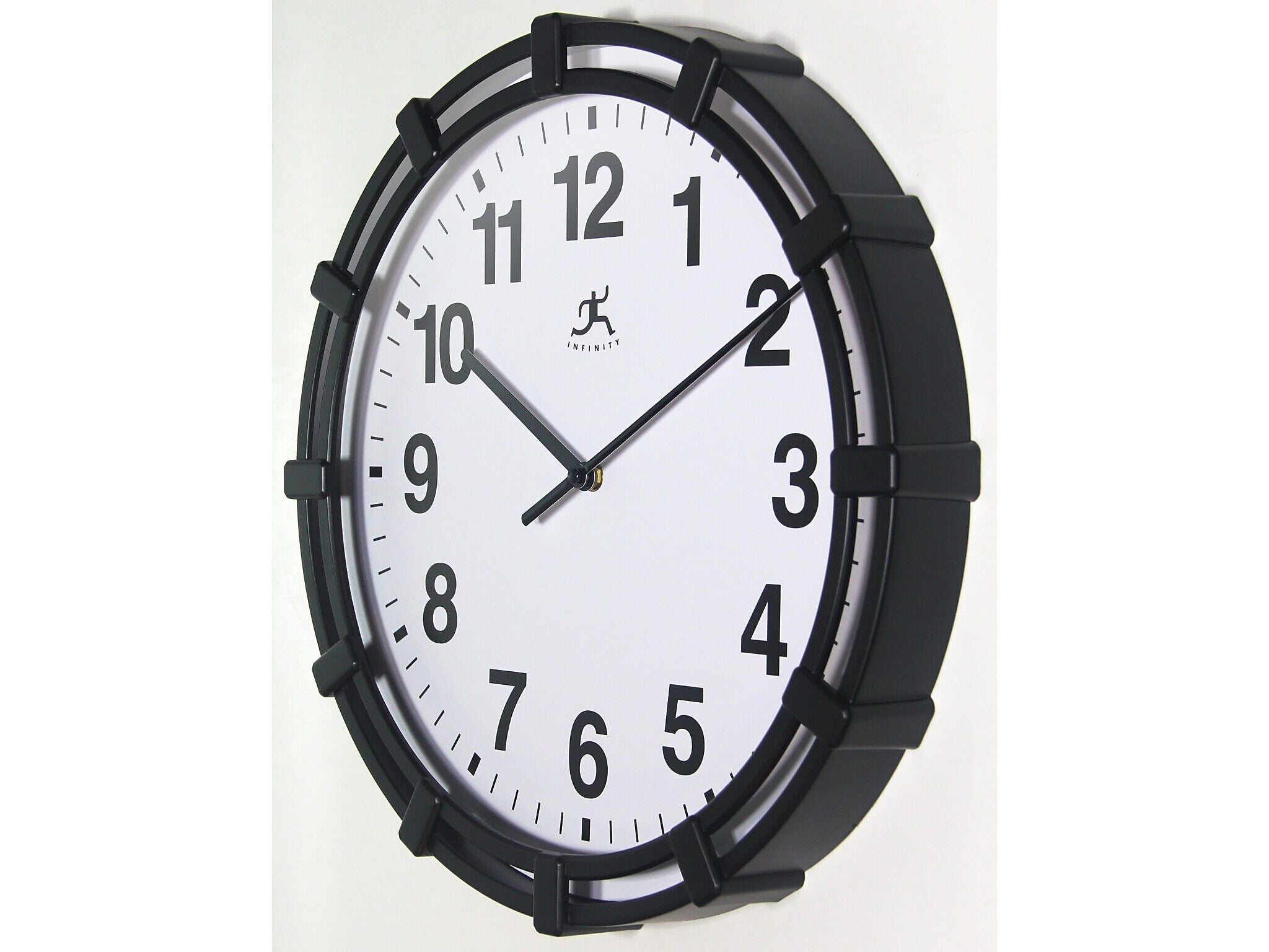 Infinity Instruments Skipper Wall Clock, Plastic/Glass, 16"Dia. (20309BK-4547)