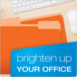 Pendaflex Recycled File Folder, 1/3-Cut Tab, Assorted, Letter Size, Orange, 100/Box (4210 1/3 ORA)
