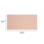 Smead Medium Vegan Leather Anti-Slip Desk Pad, 31.5" x 15.7", Light Pink (SMD64834)