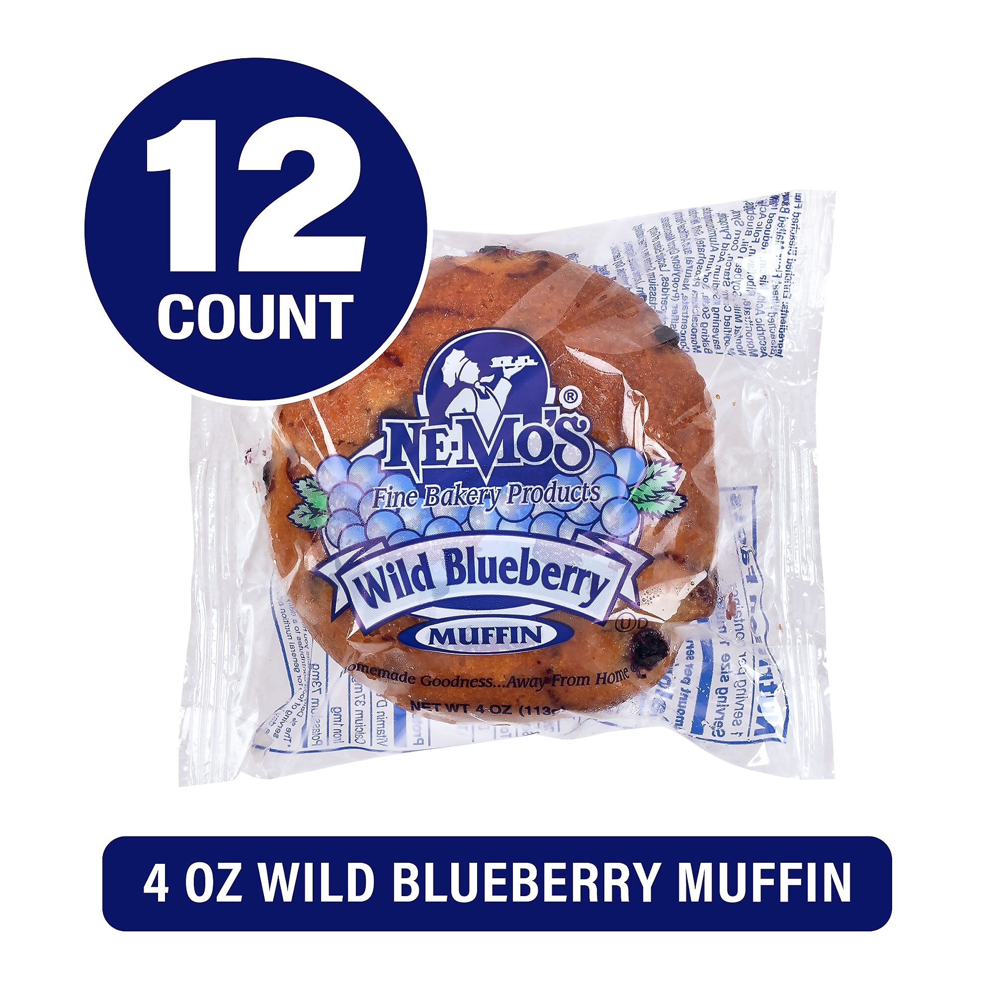 Ne-Mo's Wild Blueberry Muffin, 4 oz, 12/Pack (220-02464)