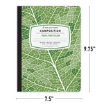 Roaring Spring New Leaf 1-Subject Composition Notebooks, 7.5" x 9.75", College Ruled, 80 Sheets, Assorted Colors, 12/Carton
