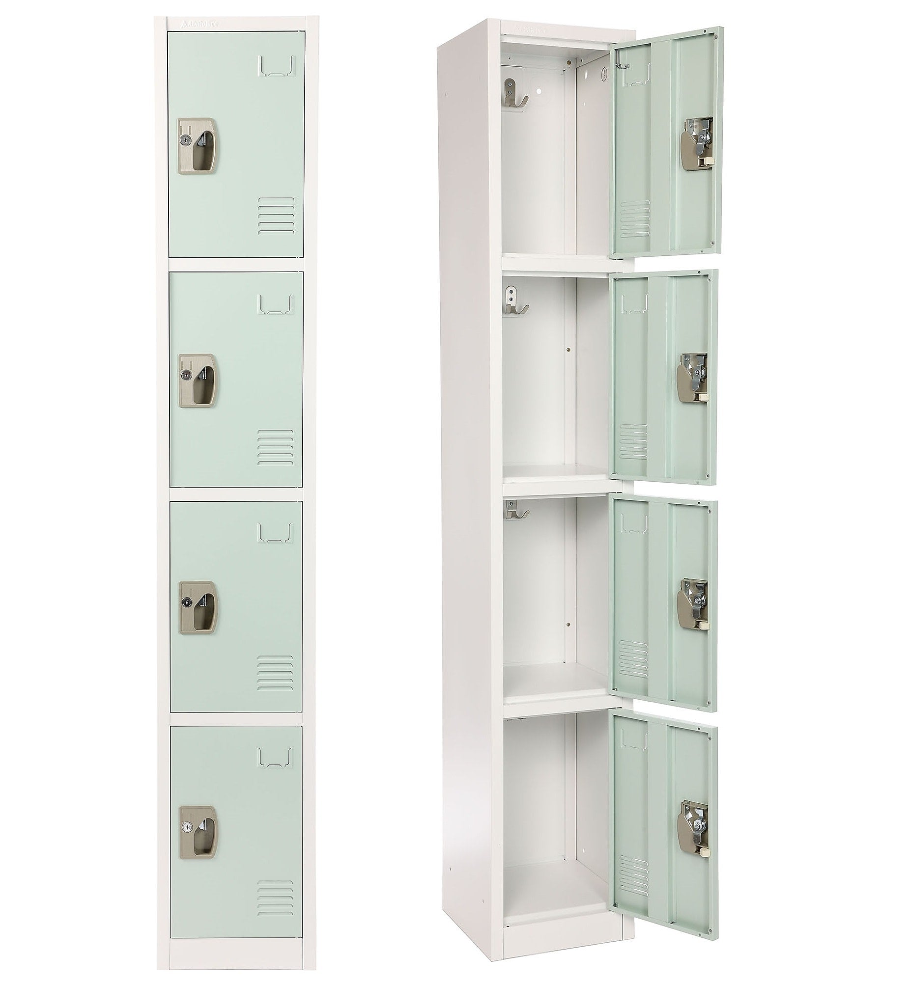 AdirOffice 72" 4-Tier Misty Green Storage Locker (ADI629-204-MGRN)