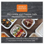World Centric Fiber Hinged Containers, 2-Compartment, 8.8" x 8.2" x 2.9", Natural, Paper, 300/Carton (WORTOSCU8TLFP)