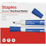 Staples Remarx Dry Erase Marker, Chisel Tip, Blue, 12/Pack (ST62936)