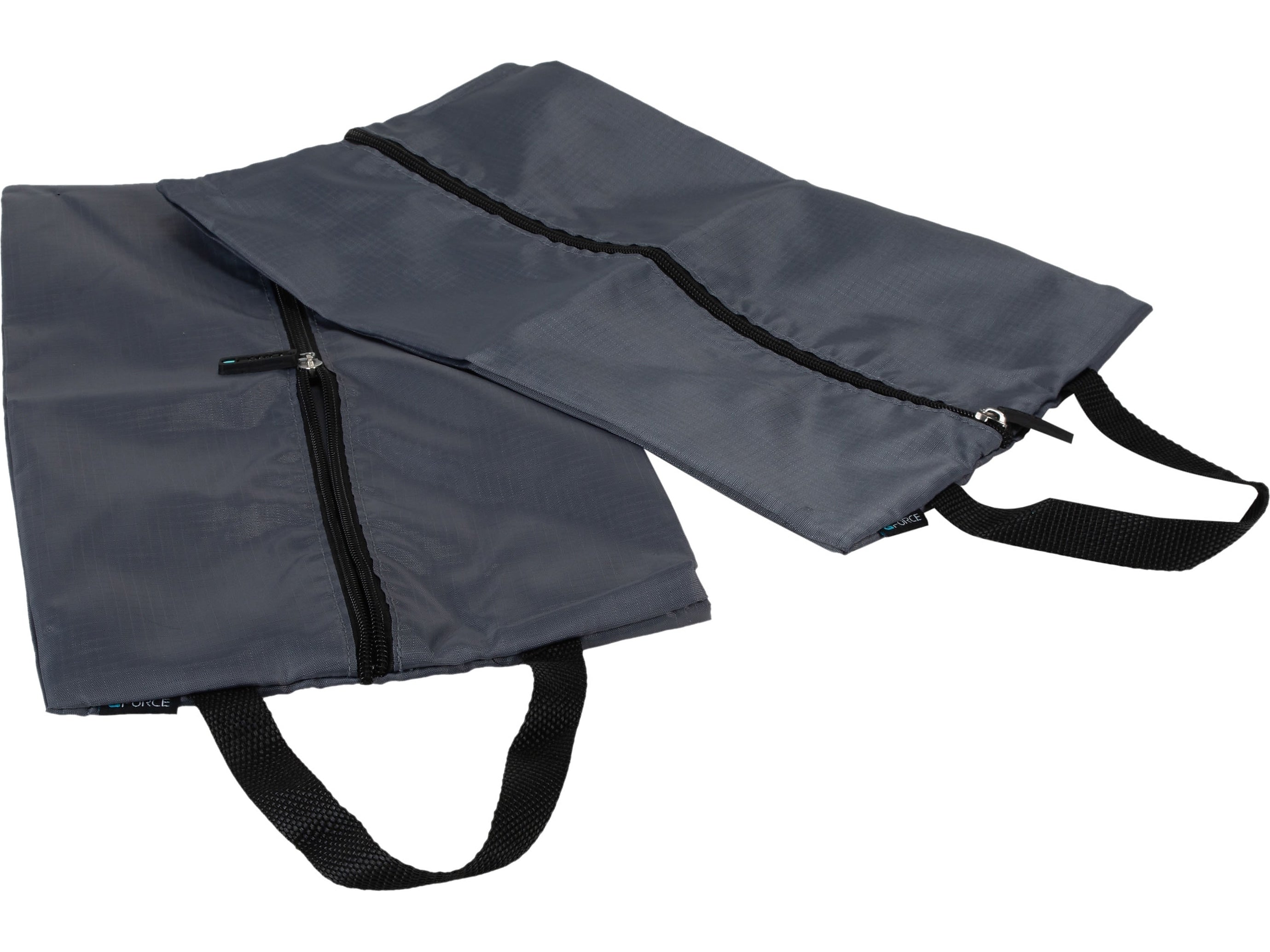 G Force 9" 2-Piece Nylon Travel Pouch Set, Gray/Black (6064)