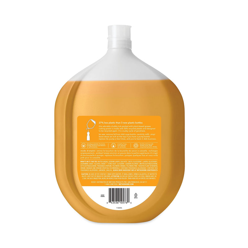 Method Dish Soap Refill Tub, Clementine Scent, 54 oz Tub, 4/Carton (MTH10576)