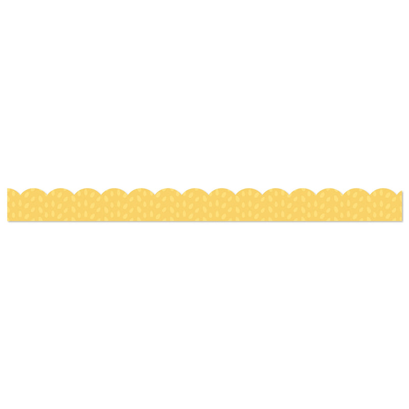 Carson Dellosa Education Grow Together Scalloped Borders, 3"x 3', Yellow with Painted Dots, 6/Bundle (CD-108490-6)