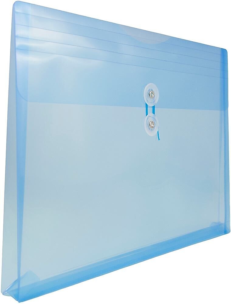 JAM Paper Premium Plastic Document File, Letter, Blue, 3/Pack (218B1BUX3)