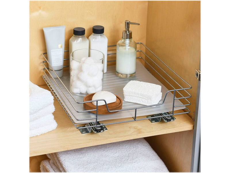 Household Essentials Glidez Steel Storage Organizer, Silver (25516-1)