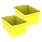 Storex Plastic Medium Classroom Storage Bin, 16.75"x 11.87"x 8.28", Yellow, Pack of 2 (STX61484U06C-2)