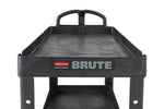 Rubbermaid Heavy Duty 2-Shelf Plastic/Poly Mobile Utility Cart with Lockable Wheels, Black (FG452088BLA)