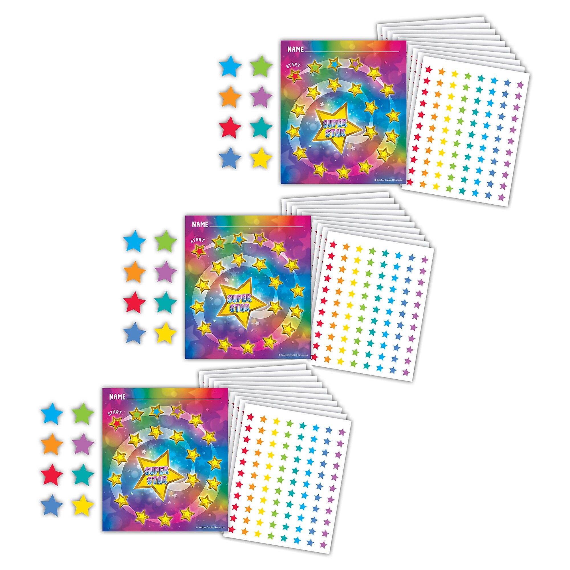 Teacher Created Resources Treasure Hunt Reward Trackers with Stickers, 5.25" x 6", Multicolored, 3 Packs/Bundle (TCR6867-3)