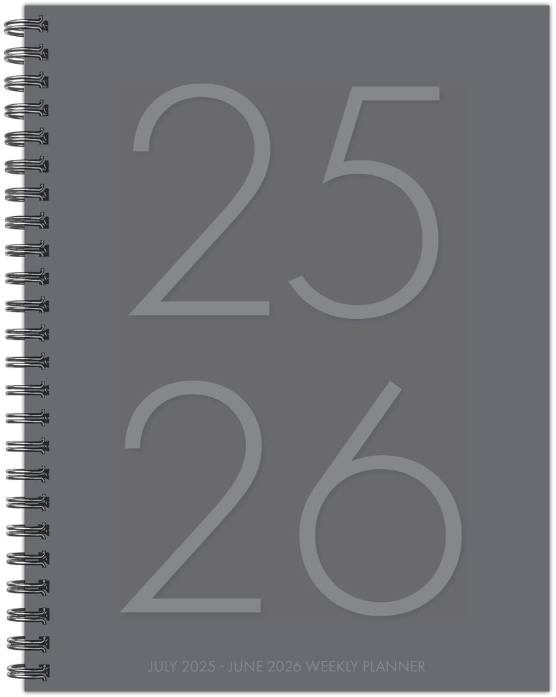 2025-2026 Willow Creek 6.5" x 8.5" Academic Year Weekly & Monthly Planner, Classic Gray (56776)