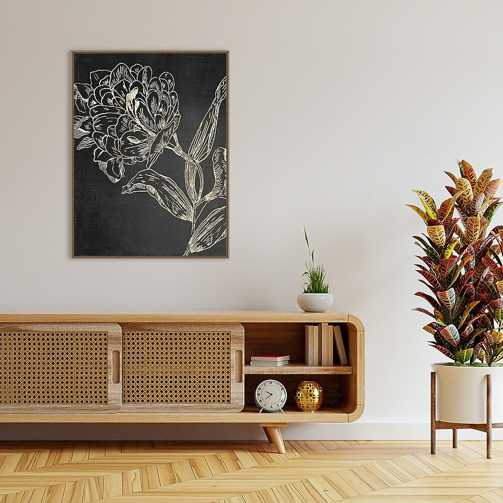 Amanti Art Golden Flower Folklore II by Asia Jensen Framed Canvas Wall Art Print, 32" x 42" (A42678302656)