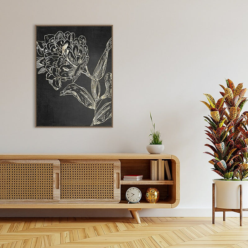Amanti Art Golden Flower Folklore II by Asia Jensen Framed Canvas Wall Art Print, 32" x 42" (A42678302656)