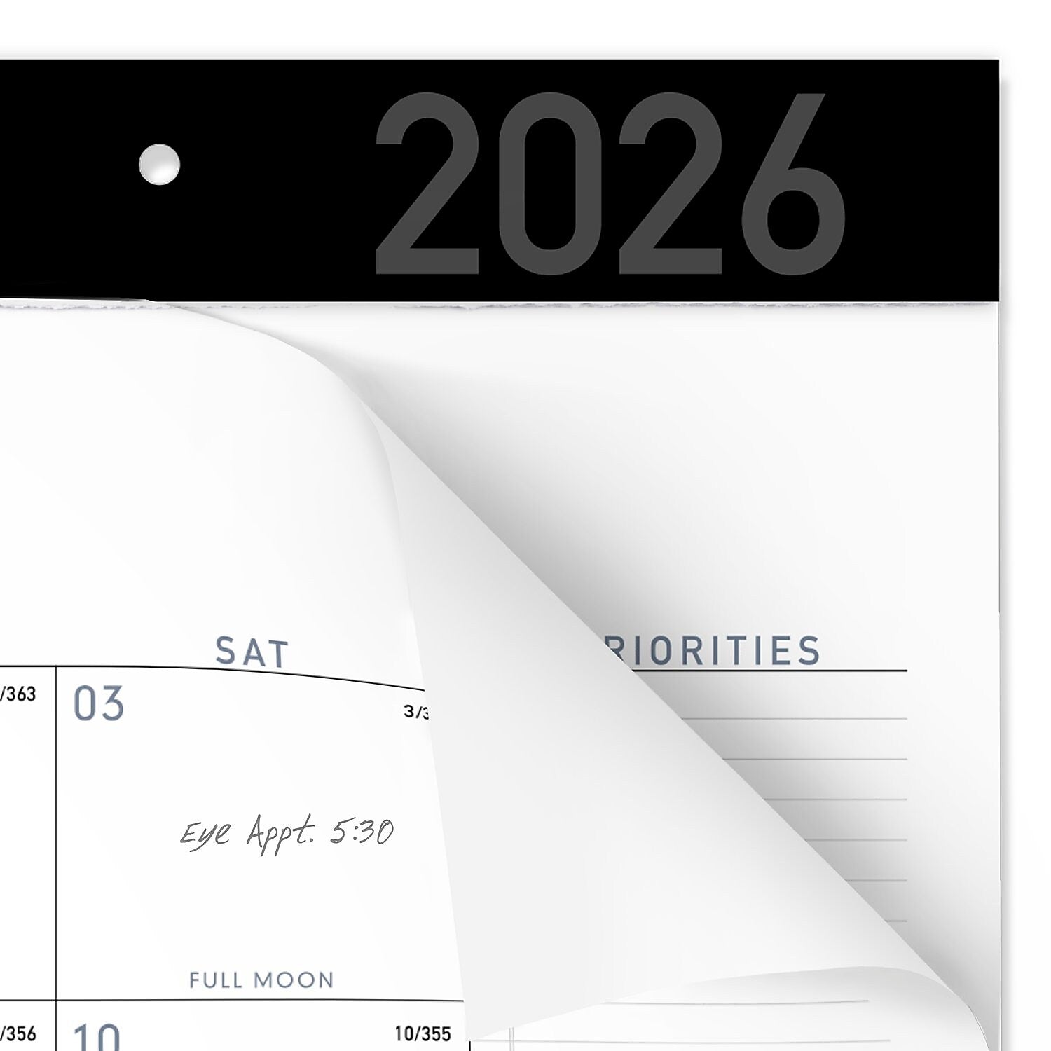 2026 AT-A-GLANCE Contemporary 21.75" x 17" Monthly Desk Pad Calendar, White/Black (SK24X-00-26)