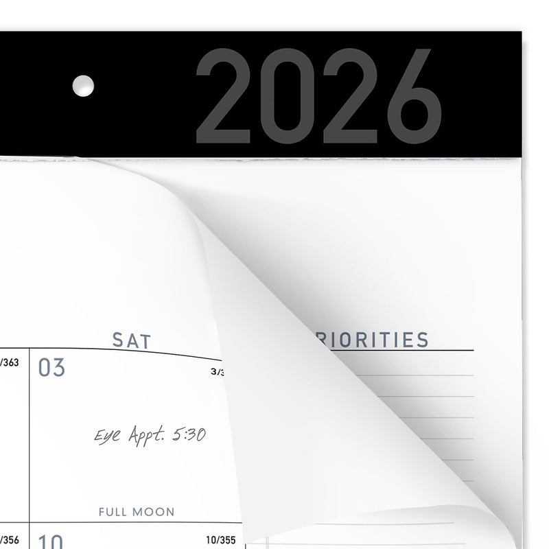 2026 AT-A-GLANCE Contemporary 21.75" x 17" Monthly Desk Pad Calendar, White/Black (SK24X-00-26)