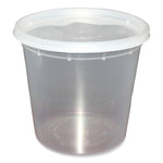 GEN Plastic Deli Container with Lid, 24 oz, Clear, Plastic, 240/Carton