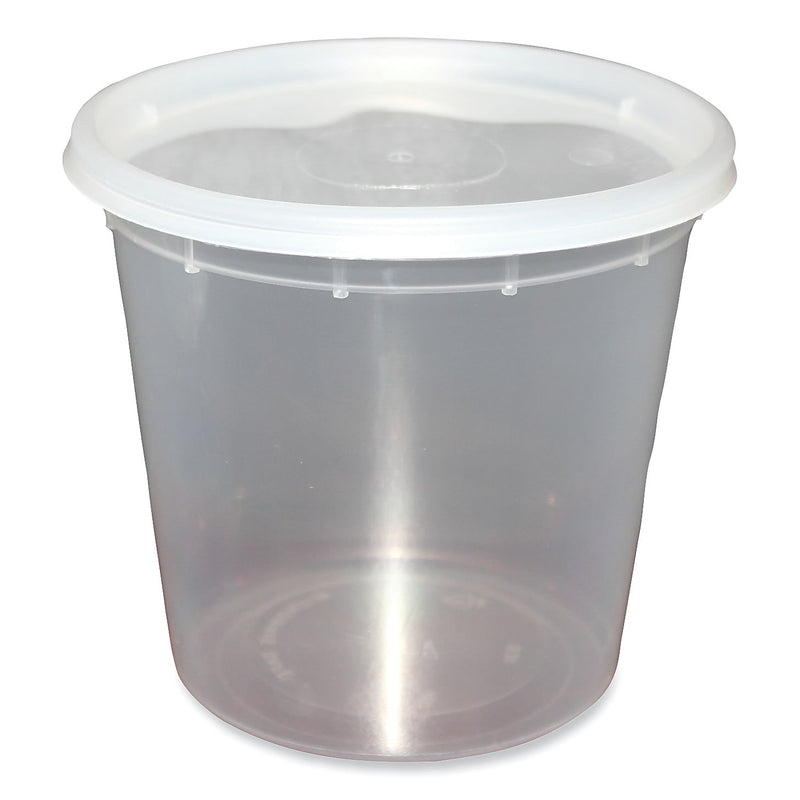 GEN Plastic Deli Container with Lid, 24 oz, Clear, Plastic, 240/Carton