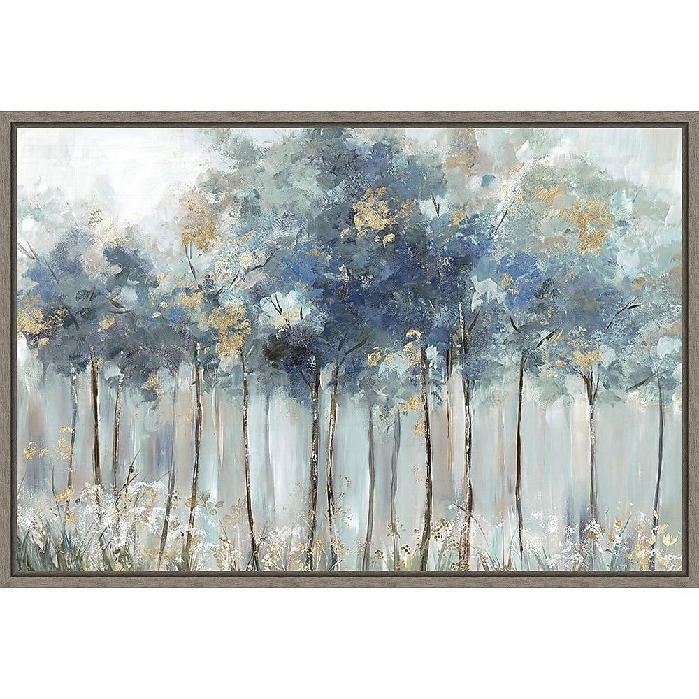 Amanti Art Blue and Gold Forest by Allison Pearce Framed Canvas Wall Art Print, 33" x 23" (A42677324167)