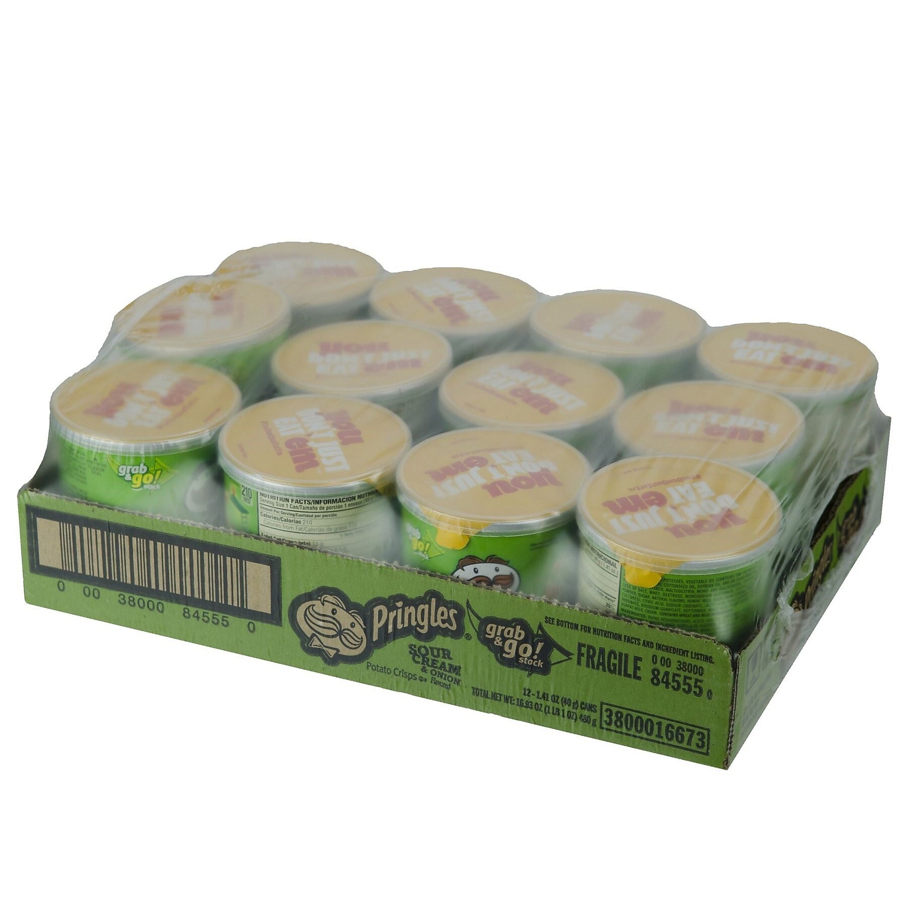 Pringles Grab & Go Sour Cream & Onion Crisps, 1.4 oz., 12/Carton (PRINGLES84557)