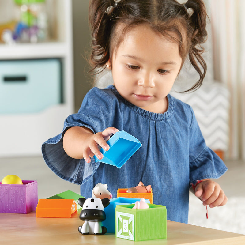 Learning Resources Peekaboo Learning Farm Numbered Toy Barn set, Assorted Colors (LER6805)