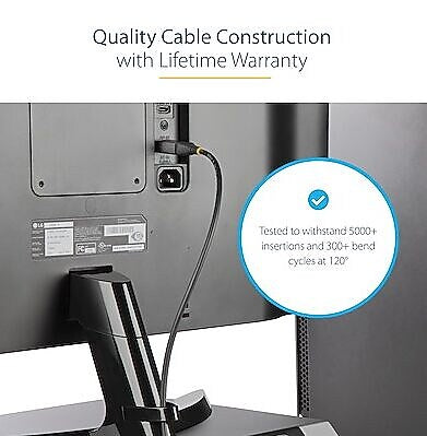 StarTech 6ft (2m) VESA Certified DisplayPort 1.4 Cable, 8K 60Hz HDR10, UHD 4K 120Hz Video, DP to DP Mon Cord, DP 1.4 Cable, M/M