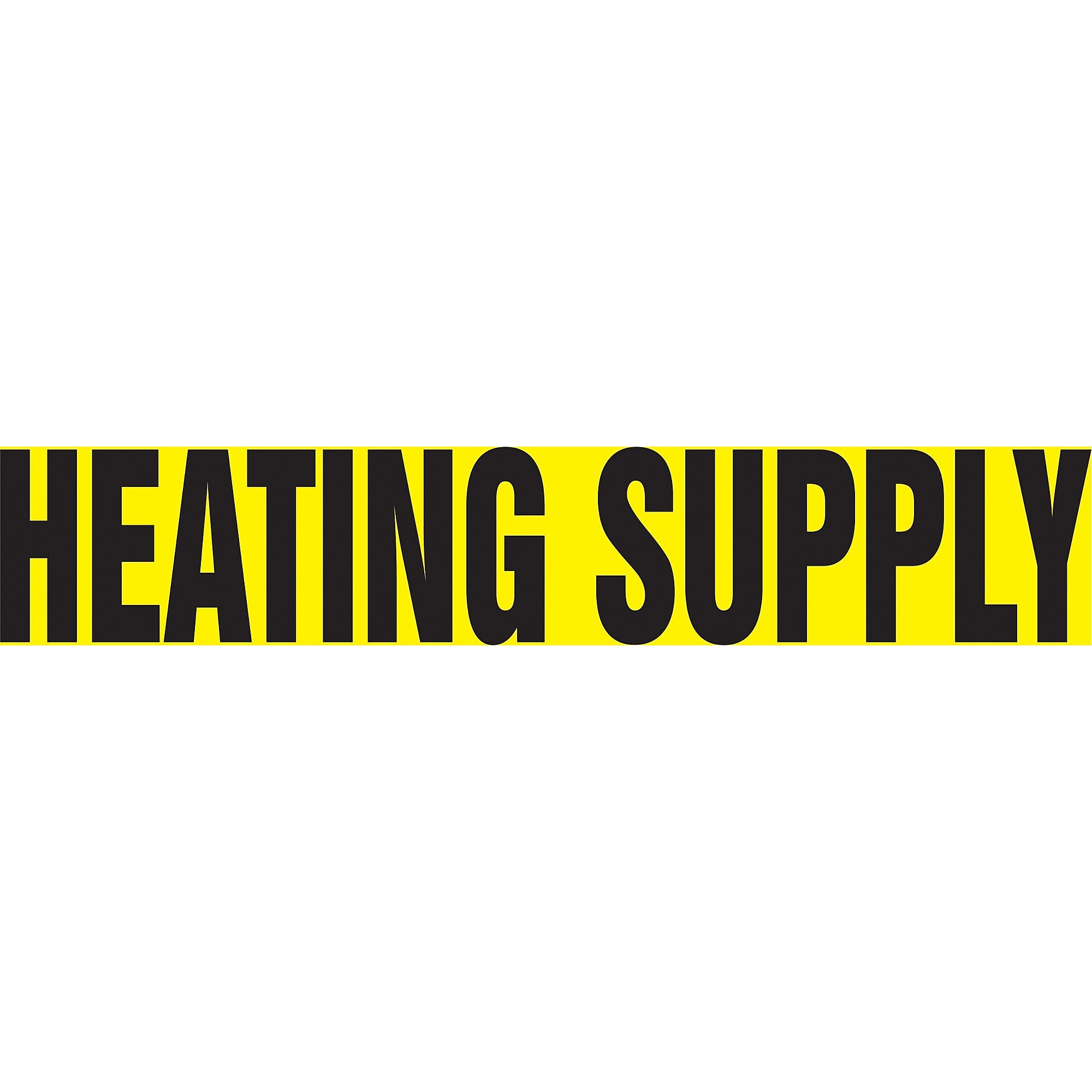 ACCUFORM SIGNS® Self-Stick Pipe Marker, HEATING SUPPLY, 3/4" to 1-1/4", Black/Yellow, Each