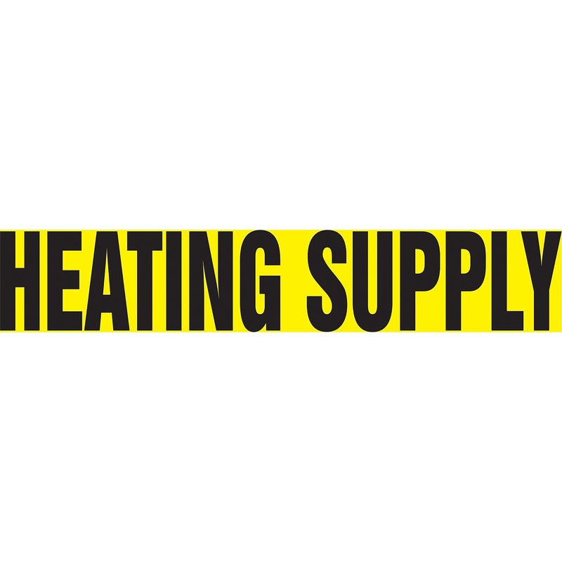 ACCUFORM SIGNS® Self-Stick Pipe Marker, HEATING SUPPLY, 3/4" to 1-1/4", Black/Yellow, Each