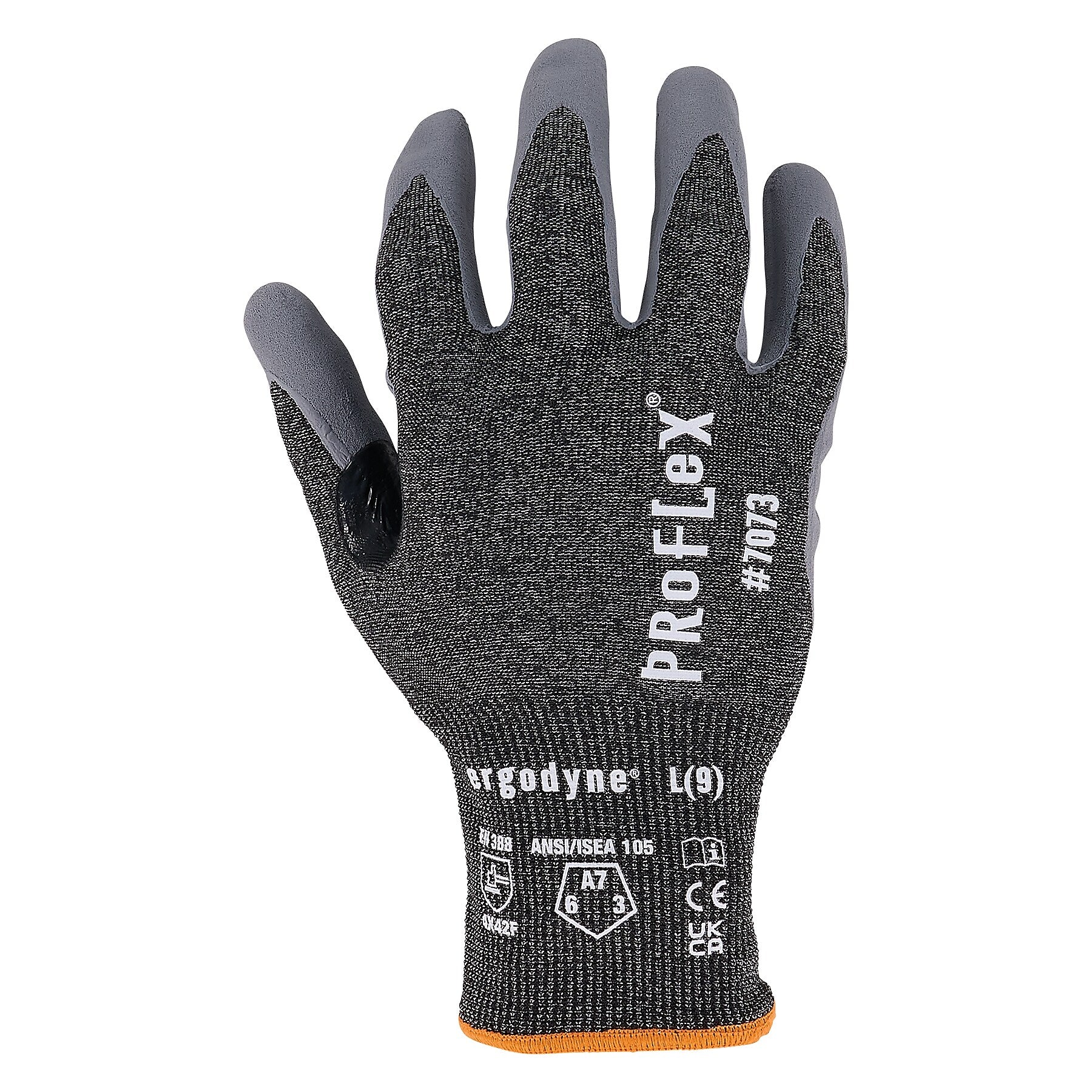 ProFlex 7073 Cut-Resistant Nitrile Coated Gloves, Small, 21 Gauge, A7 Cut Level, Gray, Pair (10502)