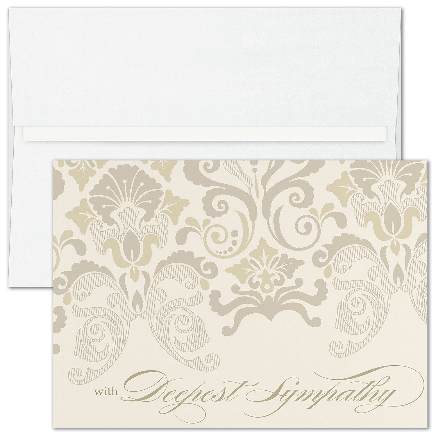 "Flourish Sympathy" Card w/ White Unlined Envelope, 25/BX