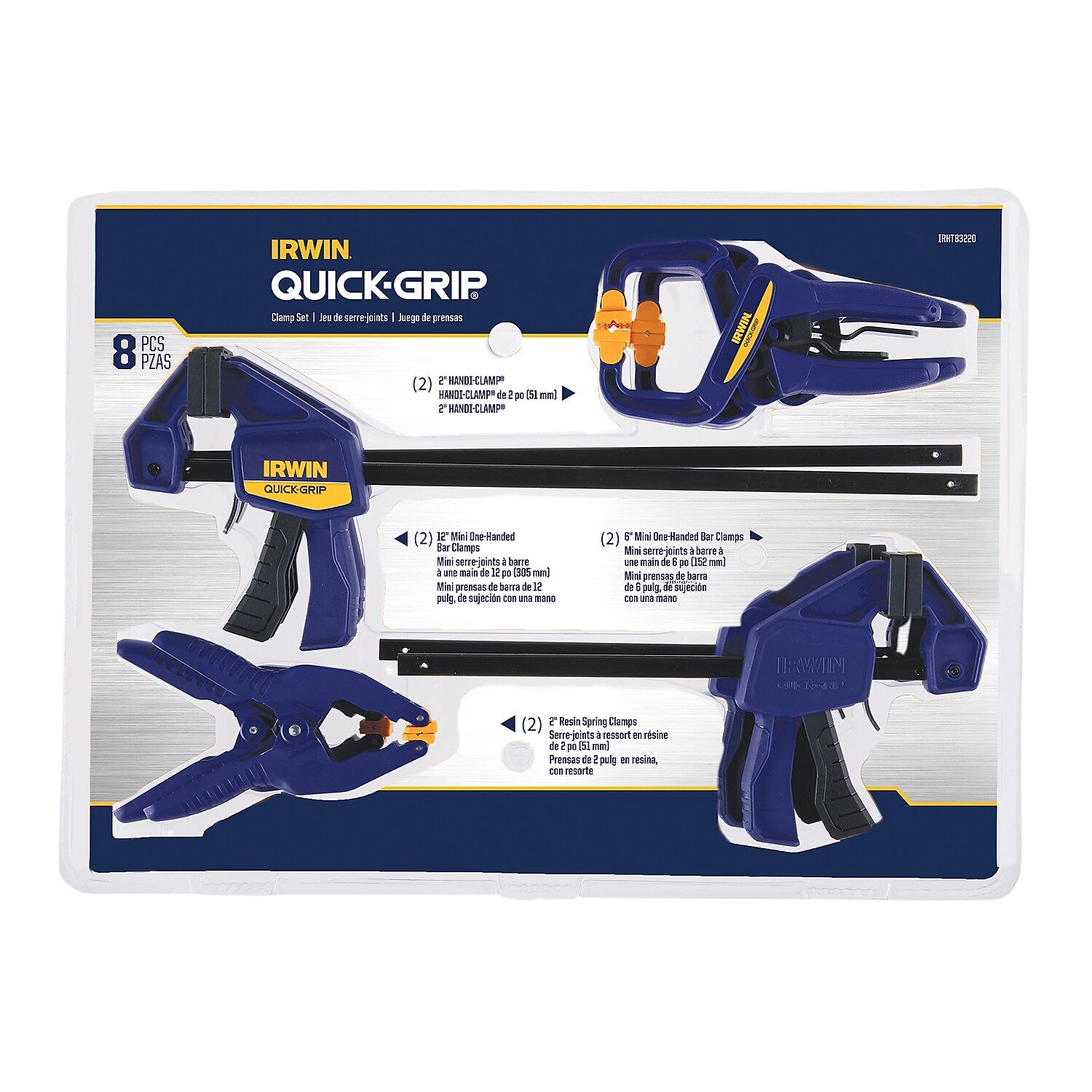 IRWIN Quick-Grip Clamp Set, 8 Pieces (IRHT83220)