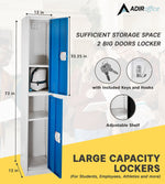 AdirOffice 72"H 2-Tier Blue Storage Locker (ADI629-202-BLU-DL)