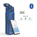WaterH BOOST Stainless Steel Triple Wall Insulated Smart Water Bottle, 24 oz., Magnetic Blue (B003-24OZ-MB)