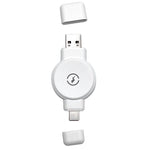 M-Edge Power Disk 3-Watt Apple Watch Charger, Magnetic, USB-A/USB-C, White (CH-PDS-P-W)