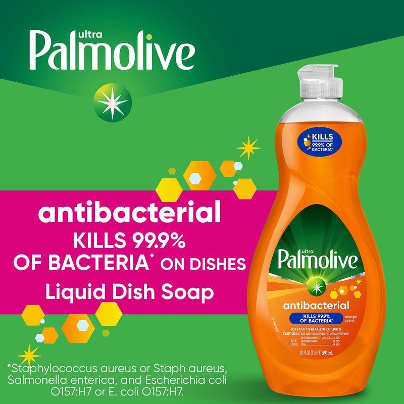 Palmolive Ultra Antibacterial Liquid Dish Soap, Orange, 20 oz. (US04232A)