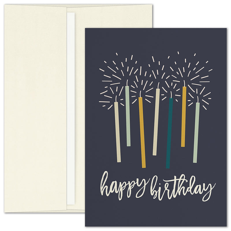 Sparkling Candles Birthday" Birthday Card w/ White Unlined Envelope, 100/BX