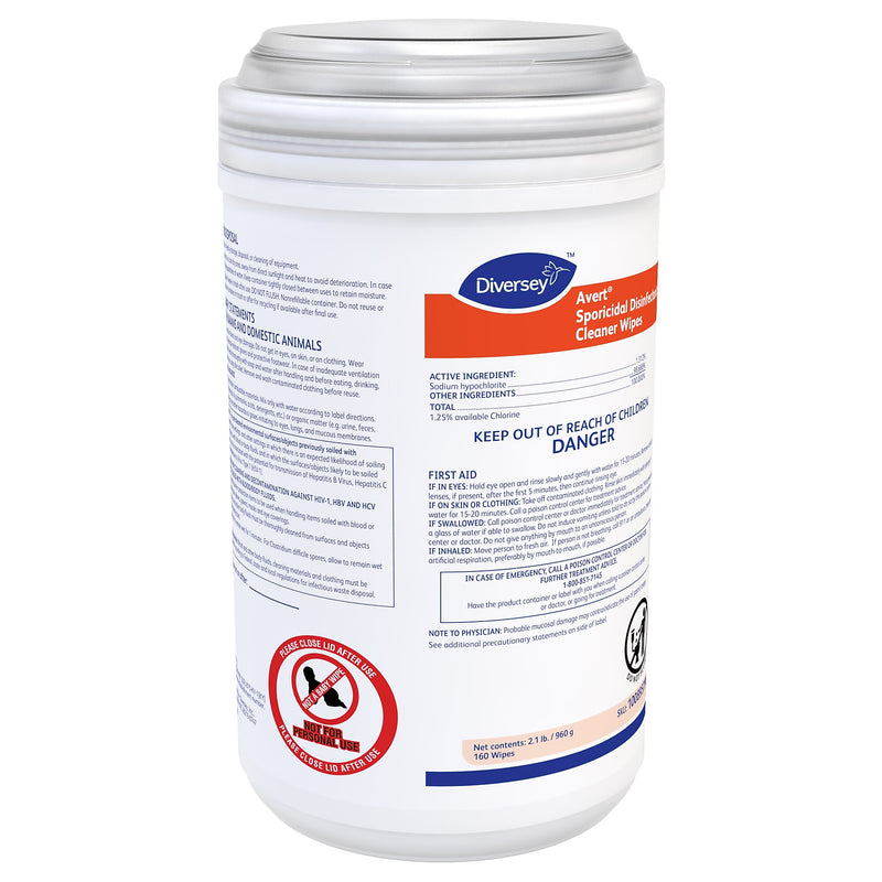 Avert Sporicidal Disinfecting Wipes, 160 Wipes/Container, 12/Carton (100895790)
