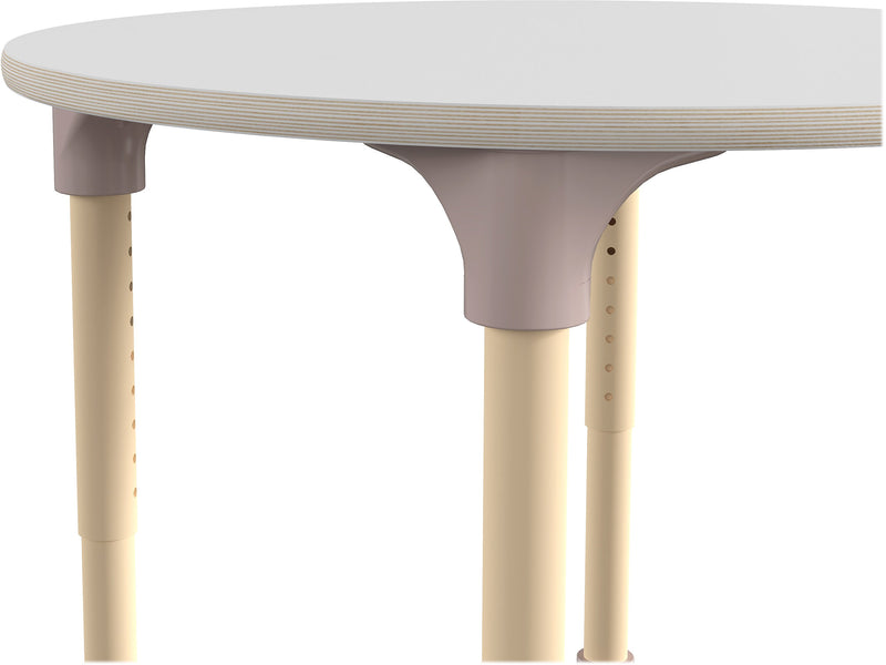 Flash Furniture Bright Beginnings Hercules 33" Round Table, Height Adjustable, White/Beech (MK-ME088022-GG)