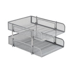 Mind Reader Metal Mesh Front Loading Stackable Letter Tray, Letter/Legal Size, Silver (CSTACK2-SIL)