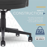 Click365 Classic Ergonomic Bonded Leather Swivel Executive Chair, Black (CCHR10022B)