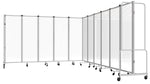 National Public Seating Robo Series 11-Panel Folding Mobile Room Divider, 72"H x 256"W, Clear Acrylic (RDG6-11CA)
