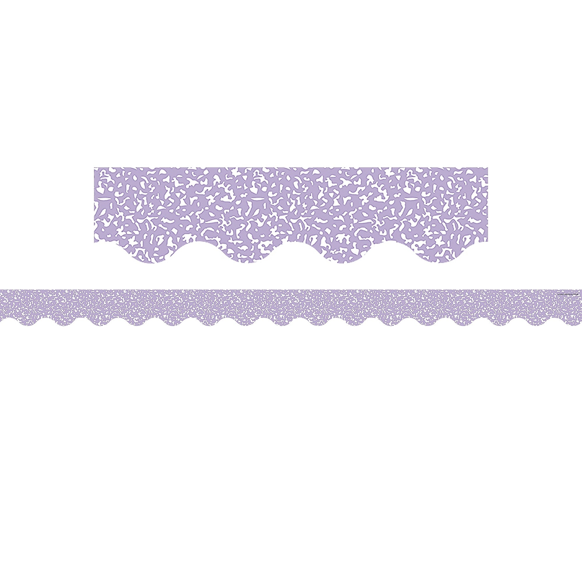 Teacher Created Resources Border Trim, 2.19" x 2.92', Composition Purple Scalloped, 12/Pack, 6 Packs/Bundle (TCR9317-6)