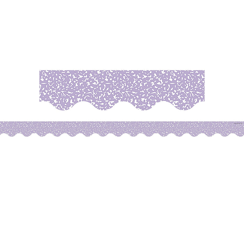 Teacher Created Resources Border Trim, 2.19" x 2.92', Composition Purple Scalloped, 12/Pack, 6 Packs/Bundle (TCR9317-6)